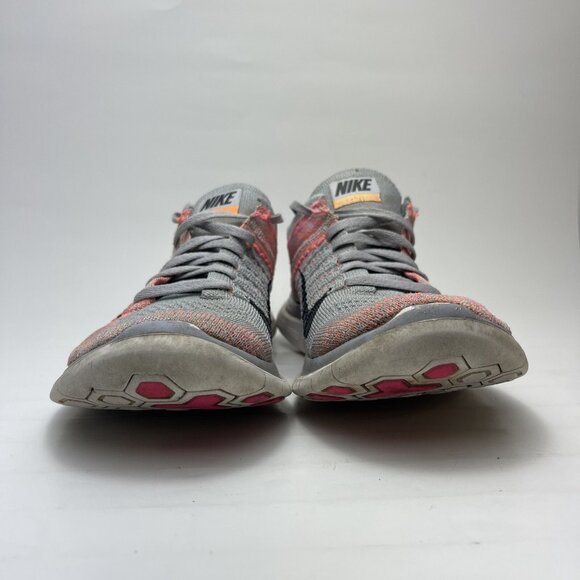 Nike Free 4.0 Flyknit Womens Size 8 Pink Gray Athletic Running Shoes Sneaker - Picture 3 of 10